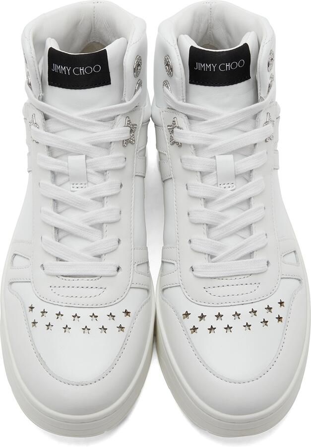 Jimmy Choo White Hawaii Hi Top F Sneakers - Picture 3