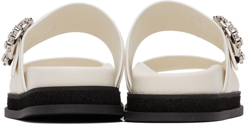 Jimmy Choo White Marga Flat Sandals - Picture 2