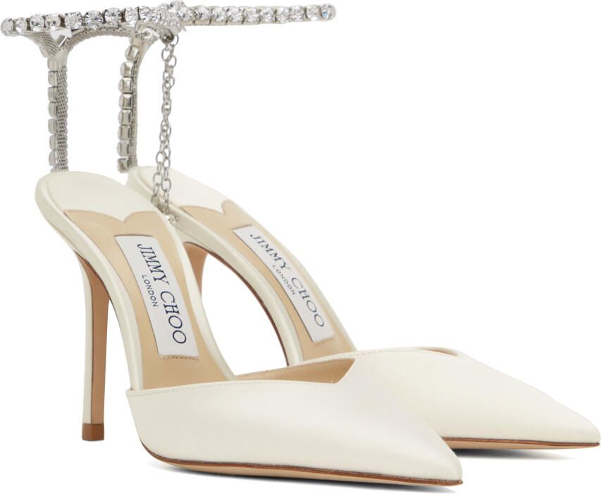 Jimmy Choo White Saeda 100 Heels - Picture 2