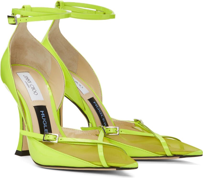 Jimmy Choo Yellow Mugler Edition Strap Pump Heels - Picture 2