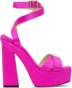 Jimmy Choo Pink Gaia Platform Sandals
