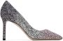 Jimmy Choo Silver & Pink Romy 85 Heels - Thumbnail 1