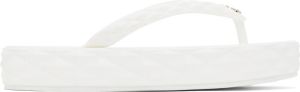 Jimmy Choo White Diamond Flip Flops