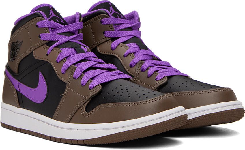 Nike Jordan Brown & Black Air Jordan 1 Mid Sneakers - Picture 2