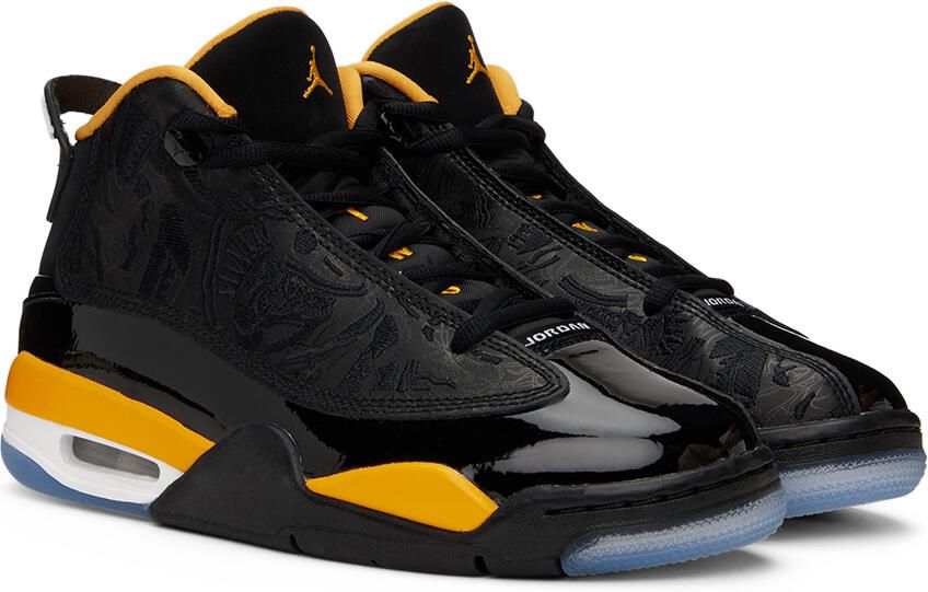 Nike Jordan Kids Black & Yellow Air Jordan Dub Zero Big Kids Sneakers - Picture 2