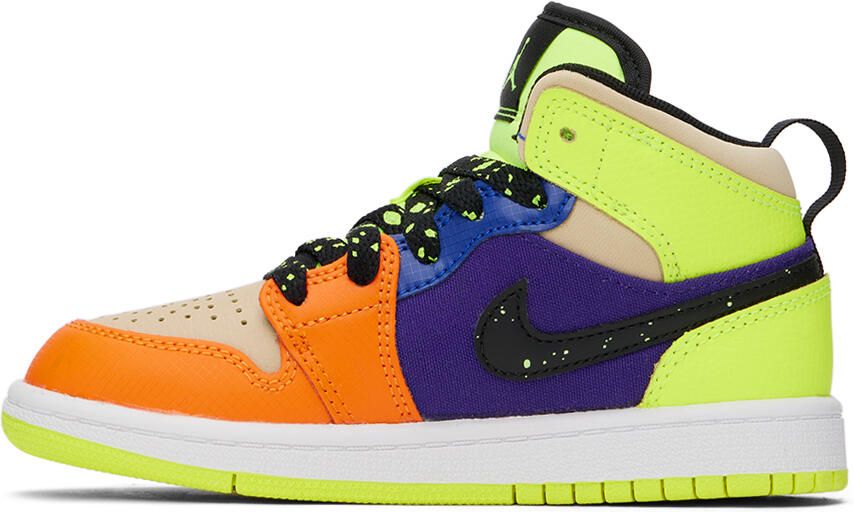 Nike Jordan Kids Multicolor Jordan 1 Mid SE Little Kids Sneakers - Picture 2