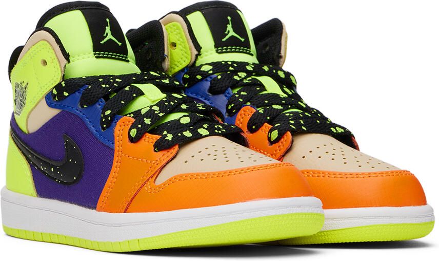 Nike Jordan Kids Multicolor Jordan 1 Mid SE Little Kids Sneakers - Picture 3