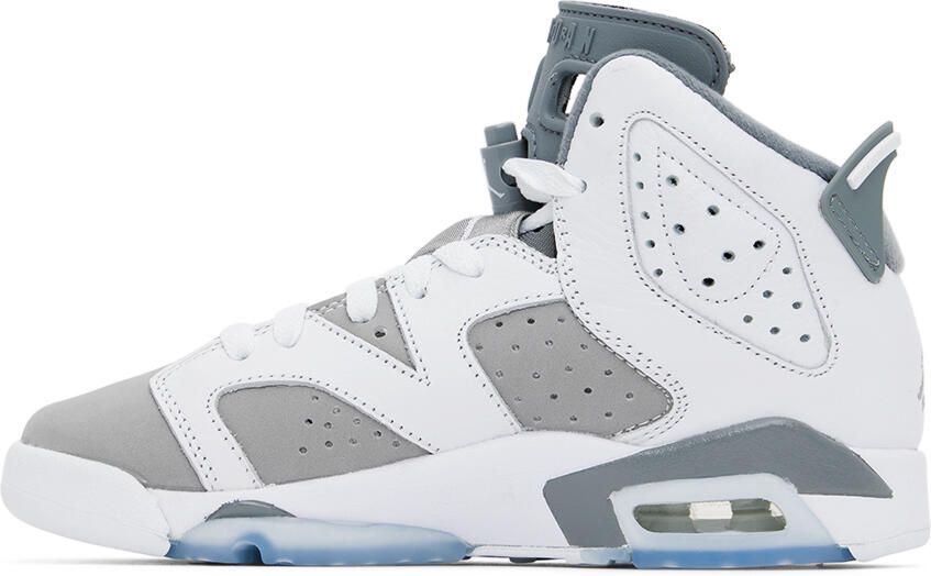 Nike Jordan Kids White & Gray Air Jordan 6 Retro Big Kids Sneakers - Picture 3
