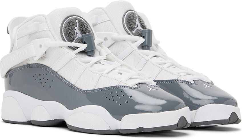 Nike Jordan Kids White & Gray Jordan 6 Rings Big Kids Sneakers - Picture 2