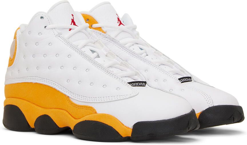 Nike Jordan Kids White & Orange Air Jordan 13 Retro Big Kids Sneakers - Picture 2