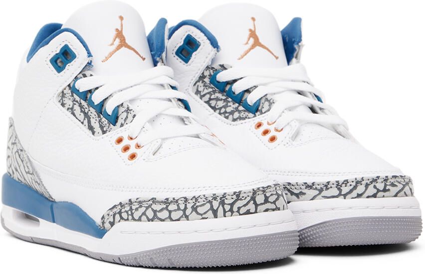 Nike Jordan Kids White Jordan 3 Retro Big Kids Sneakers - Picture 2