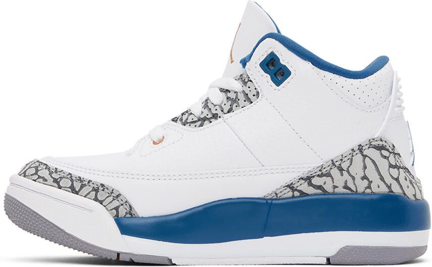 Nike Jordan Kids White Jordan 3 Retro Little Kids Sneakers - Picture 3