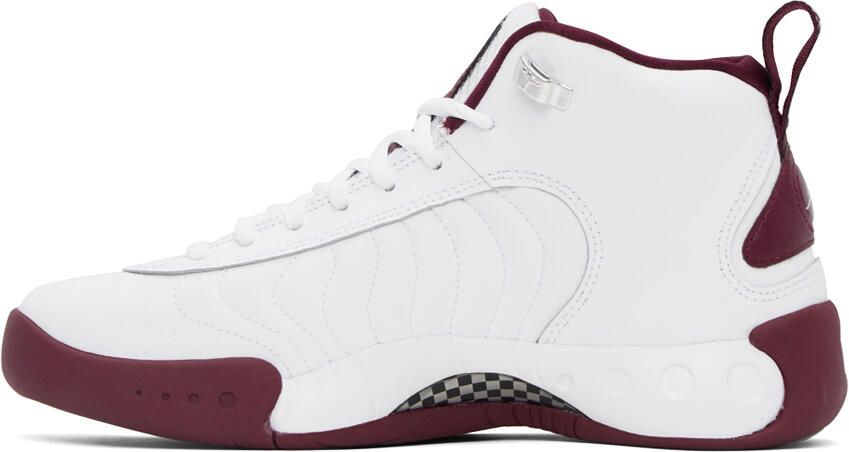 Nike Jordan White & Burgundy Jumpman Pro Sneakers - Picture 3