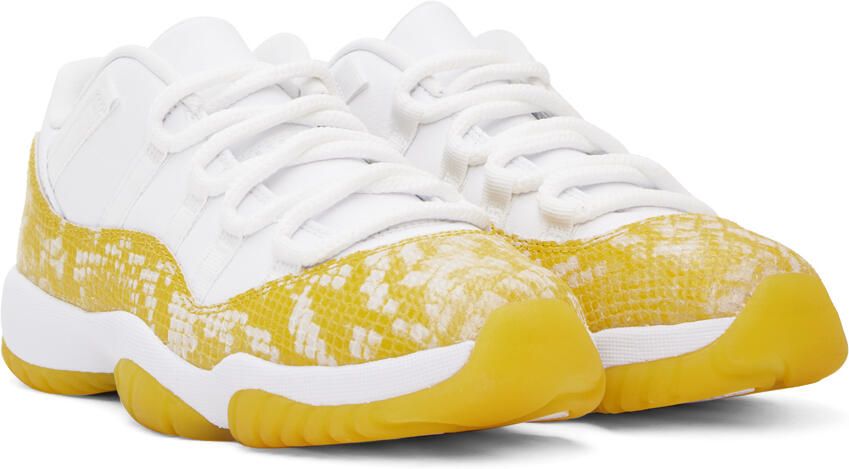Nike Jordan White & Yellow Air Jordan 11 Retro Low Sneakers - Picture 2