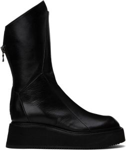 Julius Black Leather Zip-Up Boots