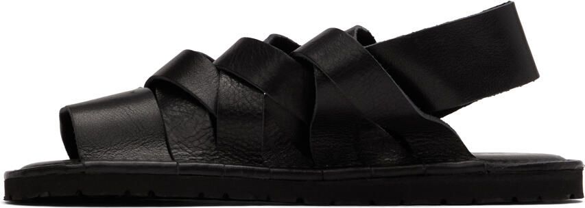 Junya Watanabe Black Leather Sandals - Picture 3