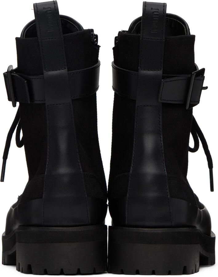 Juun.J Black Lace-Up Ankle Boots - Picture 5