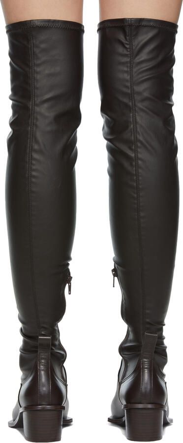 Juun.J Brown Thigh-High Boots - Picture 2