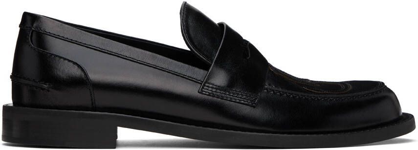 JW Anderson Black Leather Moccasin Loafers