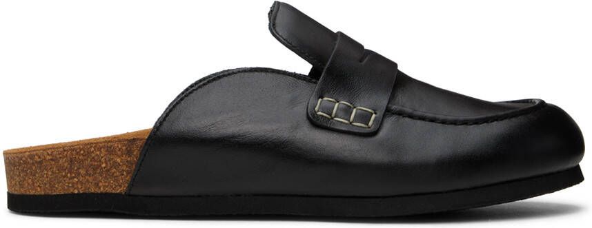 JW Anderson Black Leather Mule Loafers