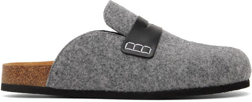 JW Anderson Gray Embroidered Clogs