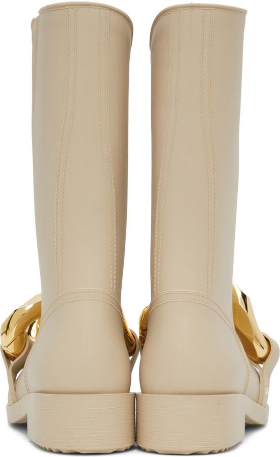 JW Anderson Beige High Chain Rubber Boots - Picture 5