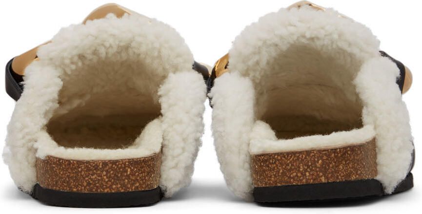 JW Anderson Black Shearling Chain Loafers - Picture 2