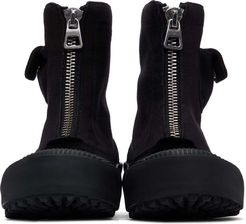 JW Anderson Black Zippered Duck Boots - Picture 2