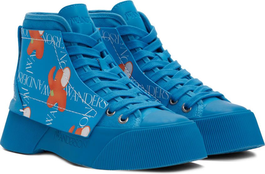 JW Anderson Blue Layered High-Top Sneakers - Picture 2