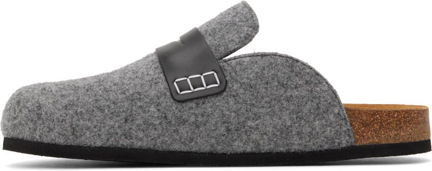 JW Anderson Gray Embroidered Clogs - Picture 3