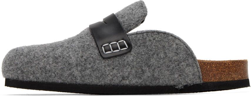 JW Anderson Gray Embroidered Mules - Picture 4