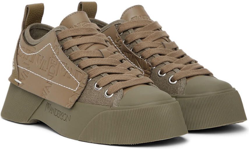 JW Anderson Khaki Chunky Low-Top Sneakers - Picture 2