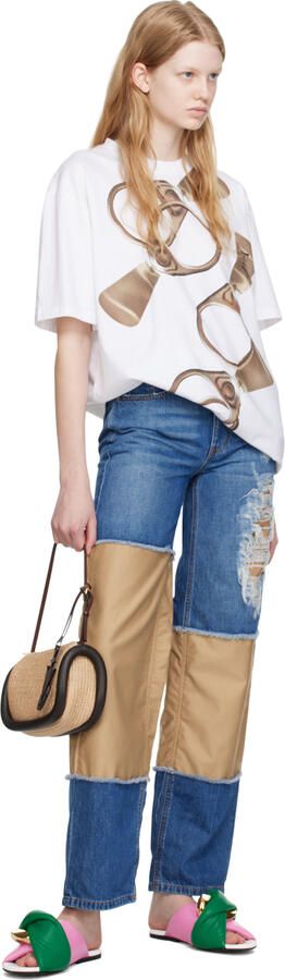 JW Anderson Pink & Green Chain Twist Sandals - Picture 4