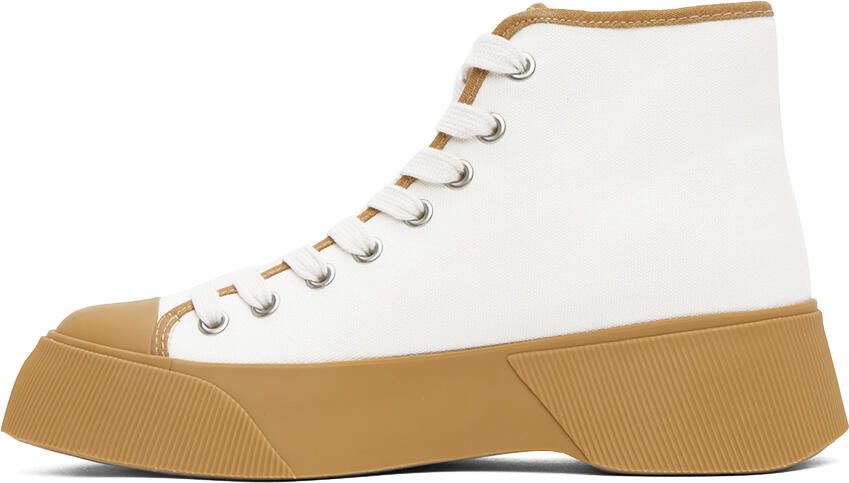JW Anderson White & Tan High Top Sneakers - Picture 3