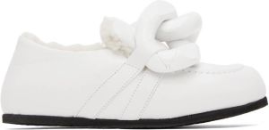 JW Anderson White Shearling Chain Loafers