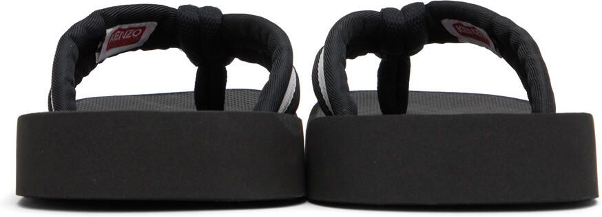 Kenzo Black Setta Flip Flops