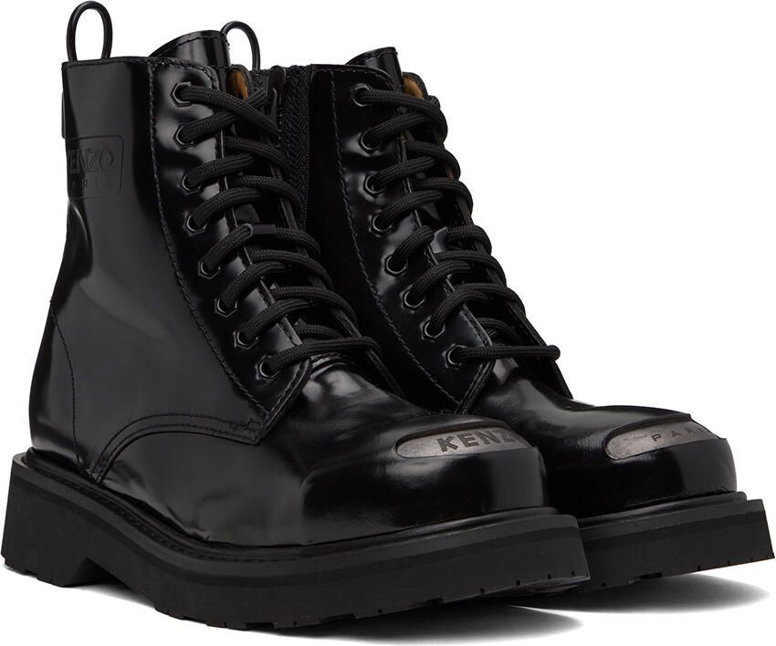 Kenzo Black Smile Lace-Up Boots - Picture 3