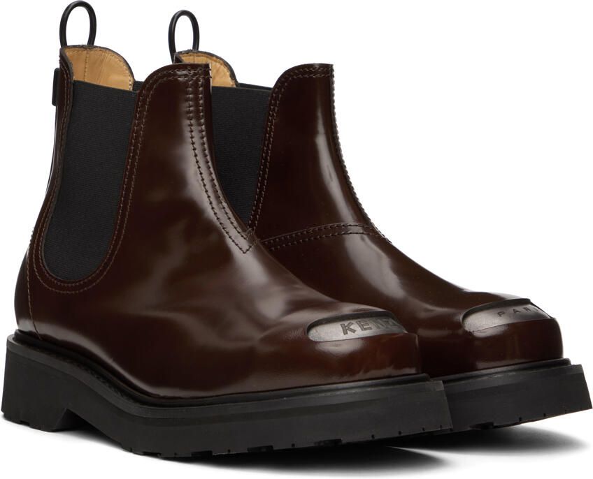 Kenzo Brown SMILE Chelsea Boots - Picture 2