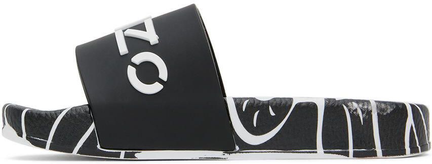 Kenzo Kids Black Rubber Logo Slides - Picture 3