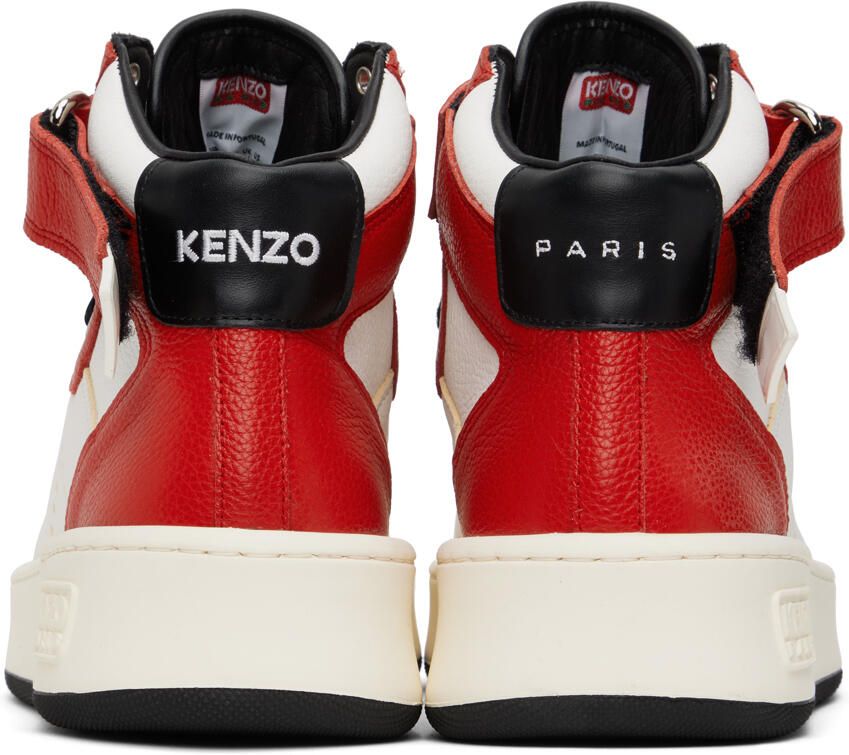 Kenzo Red & White Hoops Trainer Sneakers