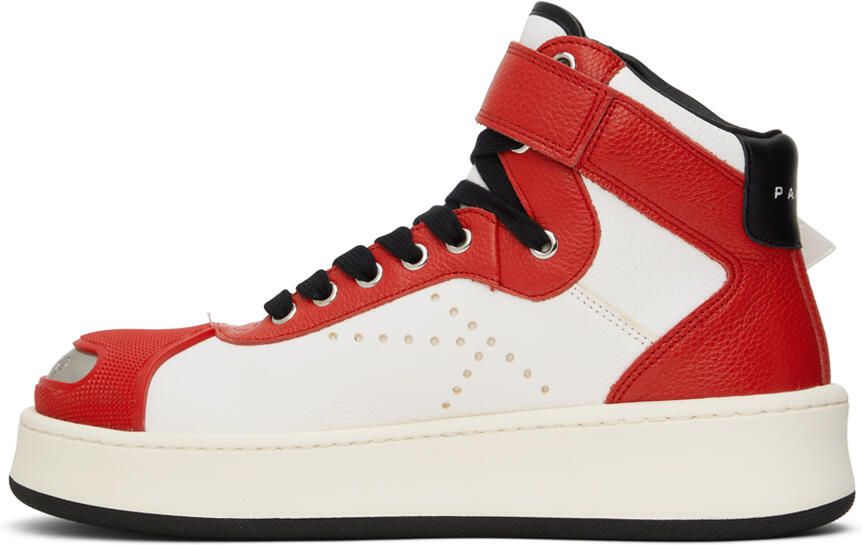 Kenzo Red & White Hoops Trainer Sneakers - Picture 3
