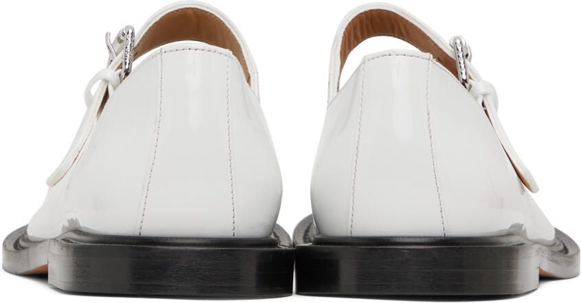 Kenzo White Paris Mary Jane Loafers