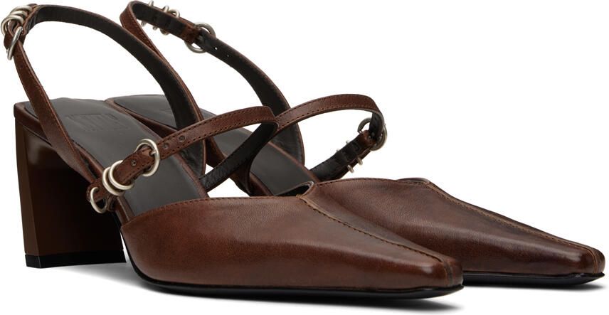 KNWLS Brown Serpent Mule Heels - Picture 3
