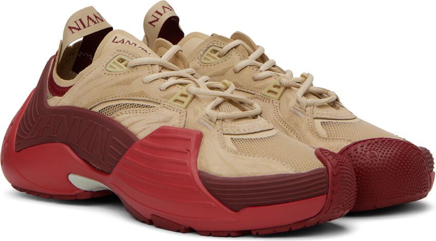 Lanvin Beige & Red Flash-X Sneakers