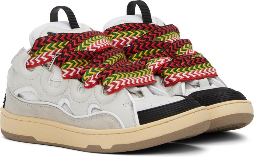 Lanvin White Curb Sneakers - Picture 2