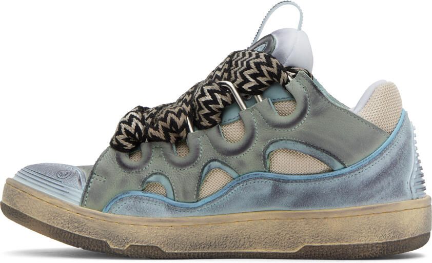 Lanvin SSENSE Exclusive Blue Curb Sneakers - Picture 3
