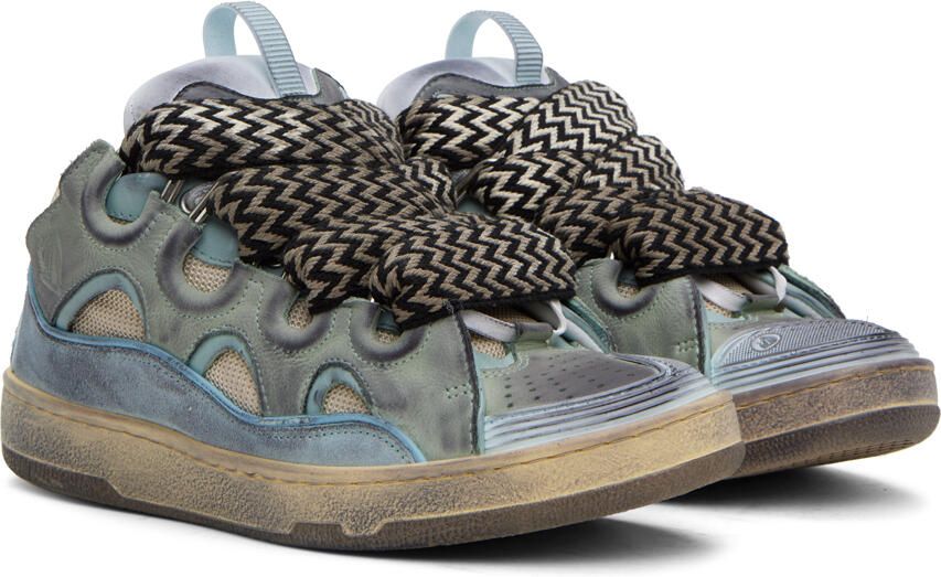 Lanvin SSENSE Exclusive Blue Curb Sneakers - Picture 2