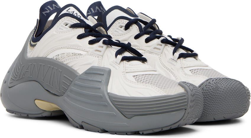 Lanvin SSENSE Exclusive Gray & Navy Flash-X Sneakers - Picture 2