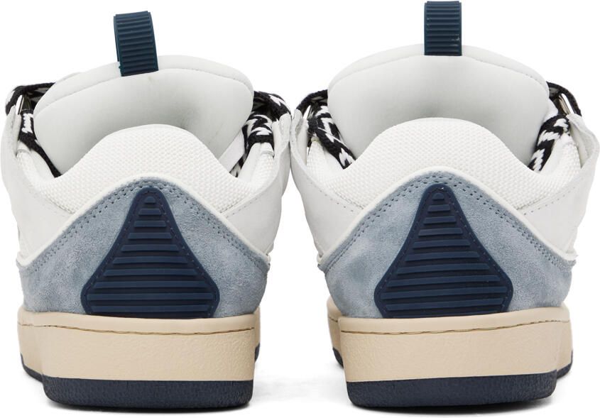 Lanvin SSENSE Exclusive Off-White & Blue Curb Sneakers