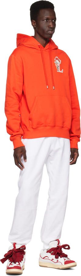 Lanvin SSENSE Exclusive White & Red Curb Sneakers - Picture 4